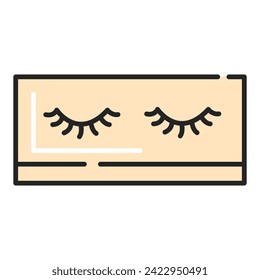 Fake eyelashes in package line icon vector isolated. Concept of beauty and fashion. Adhesive false eyelashes.