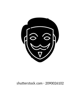 Fake face сolor line icon. ID and verifying person. Pictogram for web page, mobile app, promo. UI UX GUI design element. Editable stroke.