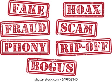 Fake, Fraud, Scam, Hoax, Rubber Stamps