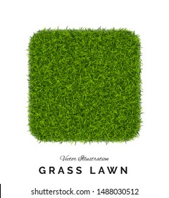 偽の緑の草 または人工芝の正方形の背景 3dベクター芝サッカー場イラスト付きエコホームコンセプト のベクター画像素材 ロイヤリティフリー Shutterstock