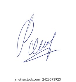 Fake hand drawn autograph. Handwritten signature scribble for business certificate or letter