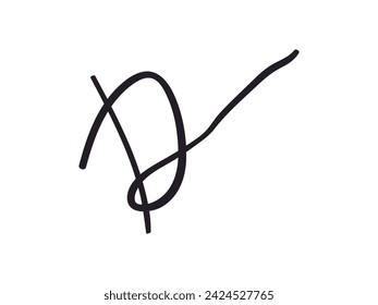 Fake hand drawn Autographs with letter D. Fictitious Handwritten signature scribble for business certificate or note. Vector doodle isolated illustration.