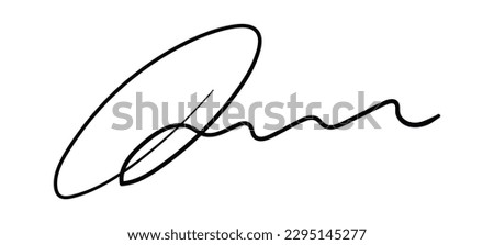 Fake hand drawn autographs set. Handwritten signature scribble for business certificate or letter. Vector isolated illustration Foto stock © 