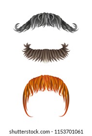 Fake hand drawn mustaches. Collection of moustache .