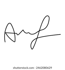 Fake hand written autograph. Vector isolated illustration
