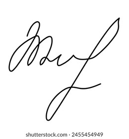 Fake hand written signature. Vector isolated illustration
