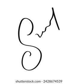 Fake Handwritten abstract Autographs with letter S on transparent background. Fictitious signature scribble for business certificate or note in doodle style.