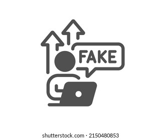 Fake Internet Symbol. Web-Propagandazeichen. Falsches Wahrheitssymbol. Klassische Wohnfläche. Qualitätsdesign-Element. Einfach gefälschtes Internet-Symbol. Vektorgrafik