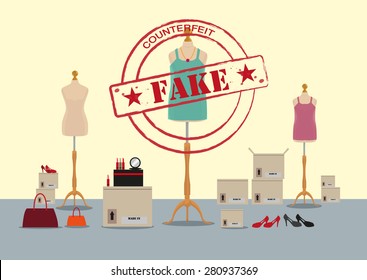 Fake Items for Women with Counterfeit Stamp