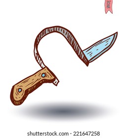 Fake knife headband. vector illustration