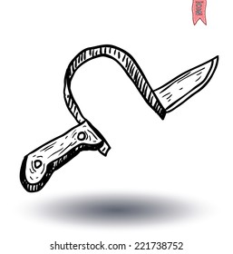 Fake knife headband. vector illustration