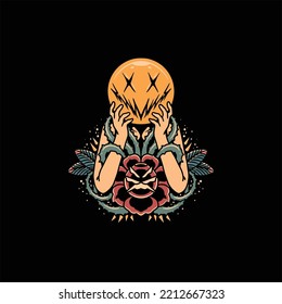 diseño vectorial de tatuajes de dama falsa