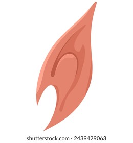 Fake latex elf ears vector cartoon illustration isolated on a white background.