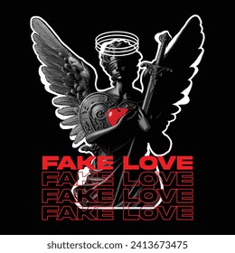 fake love design clothing vector