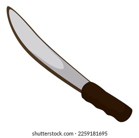 Fake machete for traditional performances -like Congo dance- during Barranquilla's Carnival. Design in cartoon style over white background.