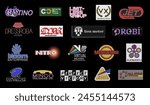 Fake made up logo collection vector. retro nostalgia style logos