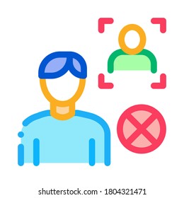 Vector de iconos de identidad del hombre falso. Símbolo de identidad del hombre falso de esquema. Ilustración de símbolo de contorno aislado