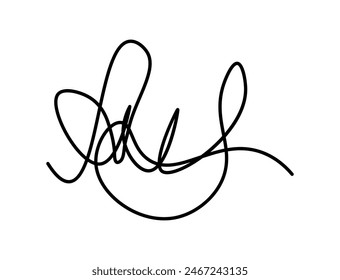 Fake manual signature for documents. Handwritten autograph. Scrawl signature. Vector illustration