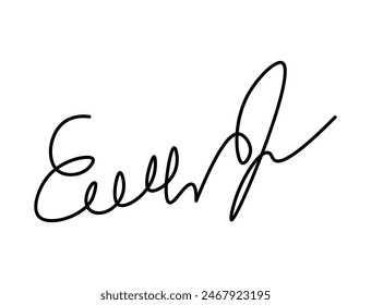 Fake manual signature for documents. Handwritten autograph. Scrawl signature. Vector illustration