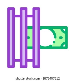 Fake Money Printer Icon Vector. Outline Fake Money Printer Sign. Isolated Contour Symbol Illustration