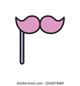 Fake Moustache Icon Vector Illustration