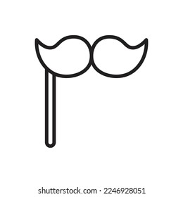 Fake Moustache Outline Icon Vector Illustration