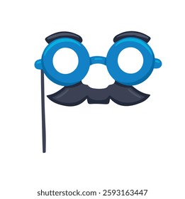 Fake Mustache, Glasses and Nose, Hand Drawn Vector Illustration