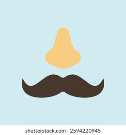 Fake mustache icon represents classic disguise humor, perfect for April Fool's Day designs, prank-themed content, comedy events, and playful illustrations.