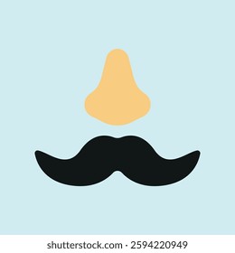 Fake mustache icon represents classic disguise humor, perfect for April Fool's Day designs, prank-themed content, comedy events, and playful illustrations.