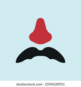 Fake mustache icon represents classic disguise humor, perfect for April Fool's Day designs, prank-themed content, comedy events, and playful illustrations.