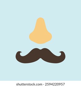 Fake mustache icon represents classic disguise humor, perfect for April Fool's Day designs, prank-themed content, comedy events, and playful illustrations.