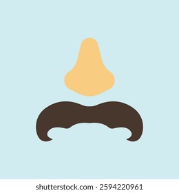 Fake mustache icon represents classic disguise humor, perfect for April Fool's Day designs, prank-themed content, comedy events, and playful illustrations.