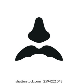 Fake mustache icon represents classic disguise humor, perfect for April Fool's Day designs, prank-themed content, comedy events, and playful illustrations.