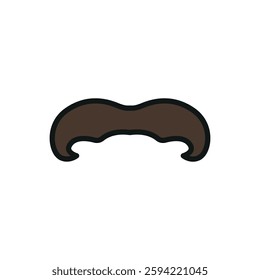 Fake mustache icon represents classic disguise humor, perfect for April Fool's Day designs, prank-themed content, comedy events, and playful illustrations.