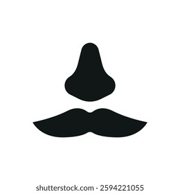 Fake mustache icon represents classic disguise humor, perfect for April Fool's Day designs, prank-themed content, comedy events, and playful illustrations.