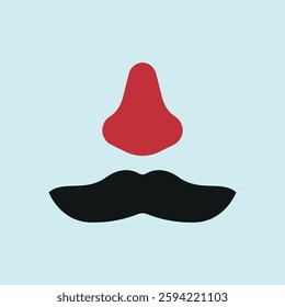 Fake mustache icon represents classic disguise humor, perfect for April Fool's Day designs, prank-themed content, comedy events, and playful illustrations.