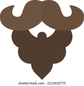 fake mustache illustration in minimal style isolated on background