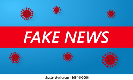 Fake news about COVID-19 Novel coronavirus (2019-nCoV) on blue background. Corona Virus disease 2019 Pandemic outbreak