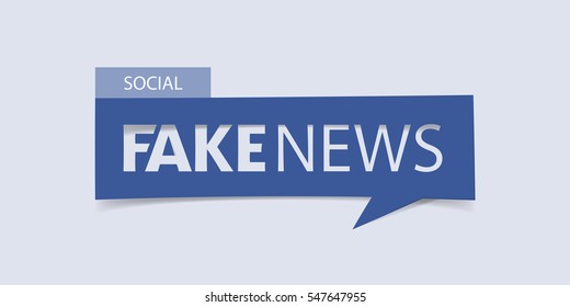 Fake news banner isolated on light blue background. Banner design template. Vector illustration