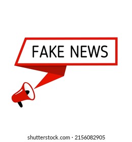 Fake News. Fake News Banner With Megaphone. Fake News Symbol. Flat Style Vector Illustration.