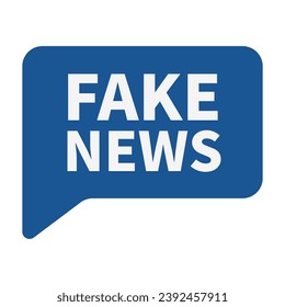 Fake News In Blue Rectangle Shape For Information Announcement Sign
