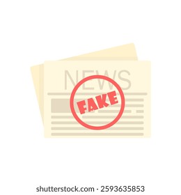 Fake news in cartoon style on a white isolated background.