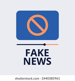 Fake news and circular prohibition sign. Vector illustration for anti-disinformation campaigns or initiatives.