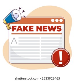 Fake News Concepts, Press, Junk News Content, False information on Online News,  Disinformation in Newspaper. Isolated on White Background

