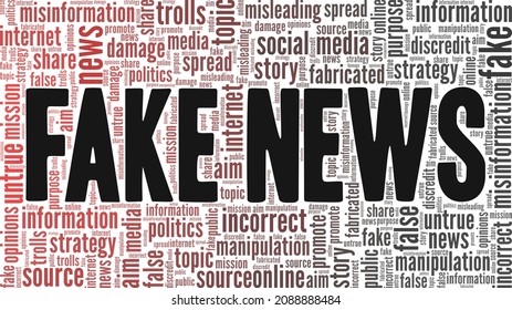 Fake News conceptual vector illustration word cloud isolated on white background.