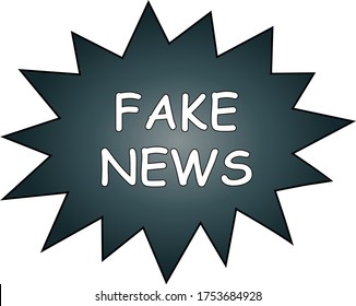 Fake news. Dark spiky aggressive  cloud of news. A hoax news. A news cloud. Graphic vector illustration  isolated on a white background.