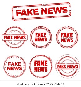 Fake news grunge rubber stamp red collection