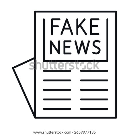 Fake news icon design representing disinformation and propaganda in the media and on social media