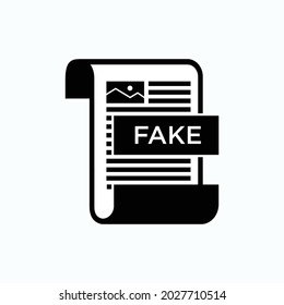 Fake News Icon. False, Symbol Not True   - Vector.