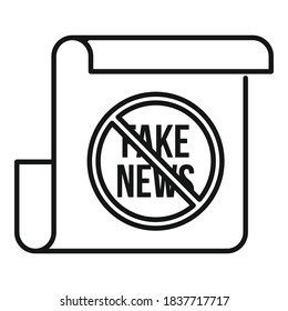 Fake news icon. Outline fake news vector icon for web design isolated on white background